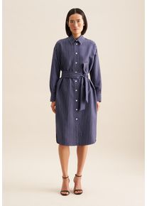 Sommerkleid Seidensticker "Schwarze Rose", Damen, Gr. S(36), Normalgr&ouml;&szlig;en, blau (dunkelblau), 89% Viskose, 11% Polyester, gestreift, oversize, Kleider Sommerkleid, 1/1 Kragen Streifen