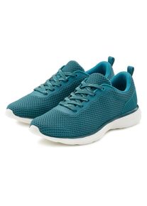 Sneaker Lascana "Turnschuhe", Damen, Gr. 39, blau (petrol), Obermaterial: 100% Textilmaterial. Decksohle: 100% Textilmaterial. Futter: 100% Textilmaterial. Laufsohle: 100% Synthetik, unifarben, Basic, Schuhe Sneaker, Schn&uuml;rhalbschuh, Halbschuh, Freizeitschuh ultraleicht VEGAN, Topseller
