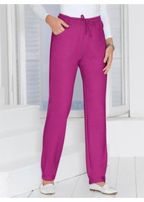 Jerseyhose Classic Basics, Damen, Gr. 46, Normalgr&ouml;&szlig;en, lila (beere), 100% Baumwolle, unifarben, lang, Hosen Jerseyhose