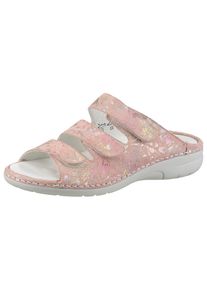 Waldl&auml;ufer Pantolette WALDL&Auml;UFER "GUNNA", Damen, Gr. 5,5 (38,5), apricot multi, Veloursleder, metallic, Schuhe Pantolette, Klettschuh, Sommerschuh, Komfortschuh in Bequemweite G (= weit)