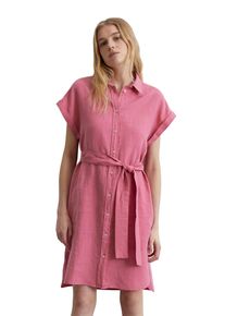 Marc O'Polo Blusenkleid MARC O'POLO, Damen, Gr. 36, N-Gr, blushed pink, Web, Obermaterial: 100% Leinen, relaxed fit knieumspielend, Kleider Blusenkleid, mit Bindeg&uuml;rtel, A-Shape