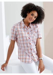 Hemdbluse Classic Basics, Damen, Gr. 40, orange (grapefruit, kariert), 100% Baumwolle, gemustert, kariert, Blusen Hemdbluse