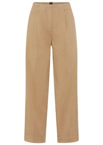 Chinohose BOSS Orange "Taquina Premium Damenmode", Damen, Gr. 46, N-Gr, rust, copper 222, Twill, Obermaterial: 98% Baumwolle, 2% Elasthan, unifarben, lang, Hosen Chinohose, im Loose Barrel Fit