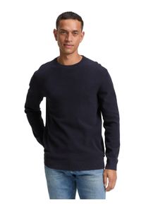 Strickpullover Tom Tailor, Herren, Gr. XXL, blau (knitted navy melange), Strick, Obermaterial: 100% Baumwolle, meliert, regular fit taillenbedeckt, Rundhals, B&uuml;ndchen, Pullover Strickpullover, mit B&uuml;ndchen