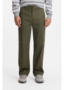 Chinohose HUGO BLUE "Zarik", Herren, Gr. 32, L&auml;nge 34, gr&uuml;n (open gr&uuml;n345), Web, Obermaterial: 98% Baumwolle, 2% Elasthan, unifarben, regular fit lang, Hosen Chinohose, regular fit mit schmalem Bein