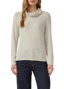 Langarmshirt s.Oliver, Damen, Gr. 38, golden gelb check, Strick, Obermaterial: 75% Viskose, 22% Polyester, 3% Elasthan, Strukturmuster, unifarben, relaxed fit normal, ohne Ausschnitt, Shirts Langarmshirt, mit Rollkragen