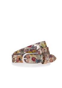 Lederg&uuml;rtel Tamaris, Damen, Gr. 110, bunt (gold, mutli), Rindsleder, G&uuml;rtel Lederg&uuml;rtel, stilvolles Leo-Muster, hochwertiges Rindleder mit Vintage-Finish