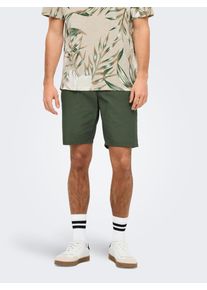 Only & Sons Chinoshorts ONLY & SONS "ONSKAL CHINO 0287 SHORTS CS", Damen, Gr. XL, N-Gr, gr&uuml;n (beetle), Web, Obermaterial: 100% Baumwolle, unifarben, slim fit, Hosen Chinoshorts