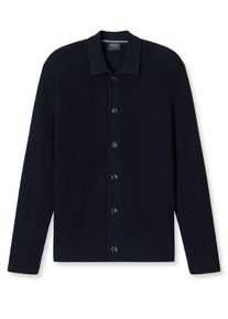 Strickjacke OLYMP, Herren, Gr. S, blau (marine), Strick, Obermaterial: 70% Baumwolle, 30% Schurwolle, regular fit, Strickjacken Strickjacke, Strick, regular fit