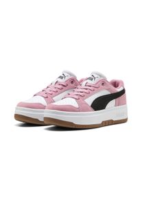 Sneaker Puma "REBOUND FEMME LOW SD", Damen, Gr. 38, Puma wei&szlig;, Puma schwarz, poised pink, Leder, mehrfarbig, Schuhe Sneaker