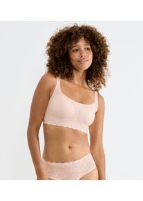 Bustier Sloggi "ZERO Feel Bliss Top", Damen, Gr. L, N-Gr, rosa (puff pink), Spitze, Obermaterial: 76% Polyamid, 24% Elasthan, BHs Bustier, unsichtbar mit Spitzenoptik