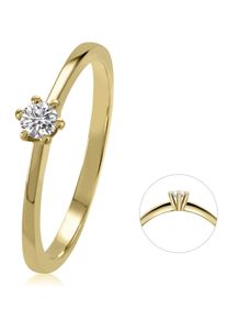 Diamantring ONE ELEMENT "0,08 ct Diamant Brillant Ring aus 585 Gelbgold" Gr. 60, gold, Fingerringe, Damen, 60,mit Brillant, Gelbgold 585, Diamantring
