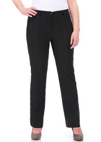 Stoffhose KjBRAND "Bea", Damen, Gr. 46/23, K-Gr, schwarz (schwarz gestreift), Web, Obermaterial: 47% Baumwolle, 45% Polyester, 6% Viskose, 2% Elasthan, normal lang, Hosen Stoffhose, Sommerhose optimale Passform in Quer-Stretch
