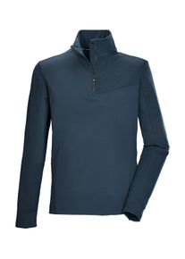 Langarmshirt Killtec "KSW 58 MN FLX SHRT", Herren, Gr. XL, blau (dunkelblau), Obermaterial: 69% Polyester, 31% Elasthan, ohne Ausschnitt, Shirts Langarmshirt, Warmhaltendes Funktionsshirt mit Stehkragen und Kinnschutz.
