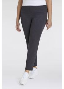 Schlupfhose KjBRAND "Schlupfhose Susie in Bi-Stretch, Kammgarnoptik", Damen, Gr. 46, N-Gr, grau (anthrazit), Web, Obermaterial: 63% Polyester, 35% Viskose, 2% Elasthan, bequem kn&ouml;chelfrei, Hosen Schlupfhose, Sommerhose, ideal f&uuml;r kr&auml;ftige Oberschenkel