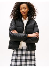 Steppjacke Tommy Jeans "TJW PCKBL HOOD ESS PUFFER EXT", Damen, Gr. XL (42), schwarz, Web, Obermaterial: 100% Nylon, leicht gl&auml;nzend, unifarben, regular fit, Jacken Steppjacke