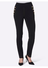 Webhose Classic Basics, Damen, Gr. 46, Normalgr&ouml;&szlig;en, schwarz, 72% Viskose, 25% Polyamid, 3% Elasthan, unifarben, lang, Hosen Webhose