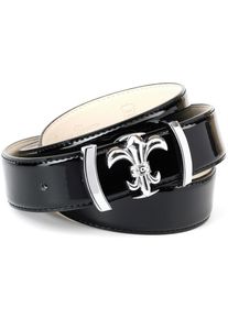 Lederg&uuml;rtel Anthoni Crown, Damen, Gr. 85, schwarz, Leder, unifarben, festlich, G&uuml;rtel Lederg&uuml;rtel, mit Lilienschlie&szlig;e in Lack-Optik
