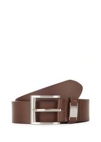 Lederg&uuml;rtel BOSS "Connio", Herren, Gr. 95, braun (schwarz braun), Leder, unifarben, G&uuml;rtel Lederg&uuml;rtel, silberfarbene Schlie&szlig;e & Logo-Schriftzug auf der Schlaufe