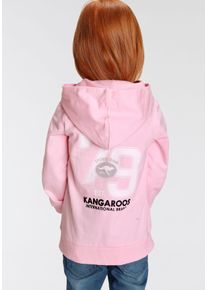 Kapuzensweatshirt Kangaroos "Kleine M&auml;dchen", M&auml;dchen, Gr. 140/146, rosa, Sweatware, Obermaterial: 100% Baumwolle, bedruckt, Basic h&uuml;ftlang, B&uuml;ndchen, Sweatshirts Kapuzensweatshirt, Langarm, h&uuml;ftlange Basic-Passform, stylischer Druck