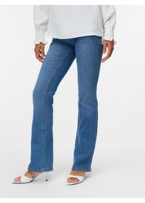 V&eacute;ro Moda Bootcut-Jeans VERO MODA "VMFLASH MR FLARED POCKET JNS RA3042 NOOS", Damen, Gr. M (38), L&auml;nge 32, blau (medium blau denim), Denim/Jeans, Obermaterial: 99% Baumwolle, 1% Elasthan, unifarben, lang, Jeans Bootcut-Jeans, Baumwollmischung mit Stretch, regular waist, skinny fit
