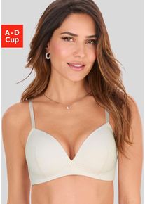 Bralette-BH s.Oliver "Fabienne", Damen, Gr. 70, Cup A, beige (creme), Spitze, Obermaterial: 46% Polyamid, 43% Polyester, 11% Elasthan, BHs Bralette-BH, ohne B&uuml;gel aus graphischer Spitze, Dessous