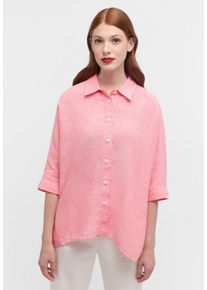 Hemdbluse Eterna "OVERSIZE FIT", Damen, Gr. 34, rot (apricot), 100% Leinen, Blusen Hemdbluse