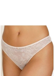 String Lascana, Damen, Gr. 44/46, beige (puder), Spitze, Obermaterial: 85% Polyamid, 15% Elasthan, Unterhosen String, aus feiner, flacher Spitze