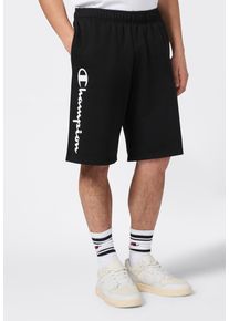 Sweatshorts Champion "BASICS Terry Shorts Large Logo", Herren, Gr. M (48/50), N-Gr, schwarz (nbk, ns), Obermaterial: 55% Baumwolle, 45% Polyester, Hosen Sweatshorts