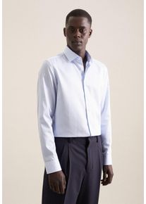 Businesshemd Seidensticker "Schwarze Rose", Herren, Gr. S (38), normale &Auml;rmell&auml;ngen, blau, 100% Baumwolle, gestreift, slim fit, 2-Knopf-Manschette, Hemden Businesshemd, Slim 1/1 Kentkragen Gestreift