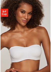 T-Shirt-BH Lascana, Damen, Gr. 90, Cup C, wei&szlig;, Microtouch, Obermaterial: 85% Polyamid, 15% Elasthan, Basic, BHs T-Shirt-BH, ohne Schale mit abnehmbaren Tr&auml;gern, Basic Dessous