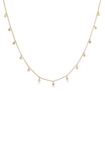 Kette mit Anh&auml;nger Elli "Halskette Pl&auml;ttchen Coin Rund Matt Struktur 925 Silber" Gr. 50, gold, Halsketten, Damen, 50, ohne Stein, Silber 925 (Sterlingsilber), Kette mit Anh&auml;nger