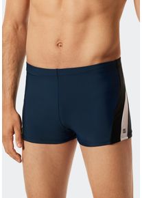 Badepants Schiesser "Nautical Active", Herren, Gr. 4, N-Gr, blau (801, blau), Gewirkt, Obermaterial: 82% Polyamid, 18% Elasthan, Badehosen Badepants, mit komfortablem Innenslip, Bindekordel
