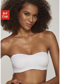 T-Shirt-BH Lascana, Damen, Gr. 100, Cup C, wei&szlig;, Microtouch, Obermaterial: 85% Polyamid, 15% Elasthan, Basic, BHs T-Shirt-BH, ohne Schale mit abnehmbaren Tr&auml;gern, Basic Dessous