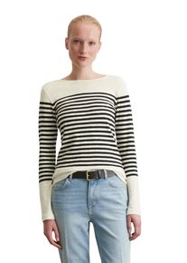 Marc O'Polo Langarmshirt MARC O'POLO, Damen, Gr. XS, bunt (multi, schwarz), Single Jersey, Obermaterial: 100% Baumwolle, U-Boot-Ausschnitt, Shirts Langarmshirt, im sch&ouml;nen Streifenmuster