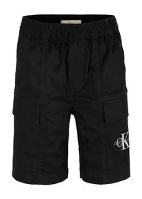 Cargoshorts Calvin Klein Jeans "ESSENTIAL WOVEN SHORTS", Jungen, Gr. 4 (104), N-Gr, schwarz, Web, Obermaterial: 98% Baumwolle, 2% Elasthan, unifarben, normal, Hosen Cargoshorts, mit Cargotaschen