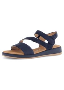 Riemchensandale Gabor "RHODOS", Damen, Gr. 41, blau (dunkelblau), Nubukleder, Schuhe Riemchensandale, Sommerschuh, Sandalette, Keilabsatz, in Bequemweite G (weit)
