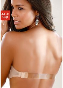 Schalen-BH Lascana, Damen, Gr. 90, Cup B, braun (toffee), Spitze, Obermaterial: 54% Polyester, 40% Polyamid, 6% Elasthan, BHs Schalen-BH, mit transparentem R&uuml;ckenteil und abnehmbaren Neckholder