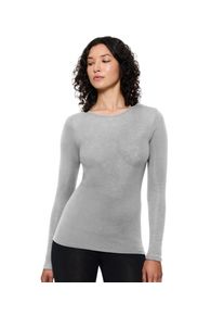 Langarmshirt Triumph "Beauty Layers LSL Top Wool", Damen, Gr. L, grau (medium grau melange), Single Jersey, Obermaterial: 100% Wolle, h&uuml;ftbedeckend, Rundhals, Shirts Langarmshirt, weiche Wolle, lang&auml;rmelig, in Single-Jersey Qualit&auml;t