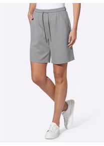 Shorts Heine, Damen, Gr. 42, Normalgr&ouml;&szlig;en, steingrau, 55% Viskose, 40% Polyester, 5% Elasthan, unifarben, Hosen Shorts