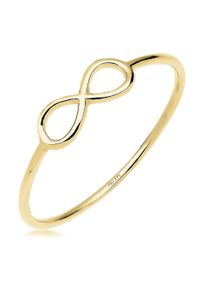 Silberring Elli Premium "Ring Infinity Symbol Unendlichkeit 375 Gelbgold" Gr. 56, gold, Fingerringe, Damen, 56, Gelbgold 375, Silberring