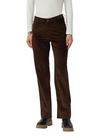 Cordhose s.Oliver, Damen, Gr. 46, N-Gr, coffee braun, Cord, Obermaterial: 42% Polyester, 36% Baumwolle, 20% Viskose, 2% Elasthan, unifarben, regular fit lang, Hosen Cordhose, im Five-Pocket Style