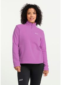 Stehkragenpullover Jack Wolfskin "TAUNUS 100 HZ W", Damen, Gr. XL (46), foxglove, Obermaterial: 100% POLYESTER, Pullover Stehkragenpullover