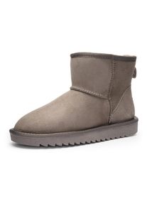 Schlupfboots Ara "Alaska Classic Short", Damen, Gr. 41, grau (light, grau classic short), Lammfell, Veloursleder, Schuhe Schlupfboots, Winterboots zum Schlupfen in bequemer Weite G (=weit)