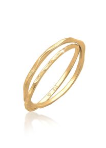 Silberring Elli "Ring Wickelring Handmade Vintage Style 925 Silber" Gr. 52, gold, Fingerringe, Damen, 52, Silber 925 (Sterlingsilber), Silberring