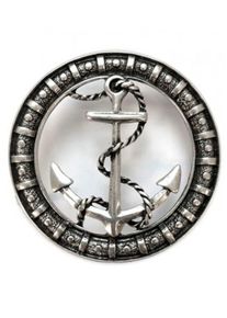 G&uuml;rtelschnalle RETTUNGSRING G&Uuml;RTEL "Anker Rund Silber", Damen, silber (silberfarben), Obermaterial: 100% Metall, gemustert, G&uuml;rtel G&uuml;rtelschnalle