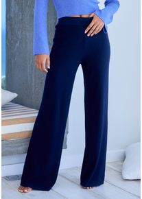 Strickhose Copenhagen Studios, Damen, Gr. 44/46, N-Gr, marine, Rippstrick, Obermaterial: 50% Viskose, 28% Polyester, 22% Nylon, unifarben, bequem lang, Hosen Strickhose, aus hochwertigem Rippstrick, Loungewear, Topseller