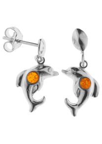 Paar Ohrh&auml;nger OSTSEE-SCHMUCK "OSTSEE-SCHMUCK Ohrh&auml;nger Delphin Ohrh&auml;nger Delphin", wei&szlig; (wei&szlig;, neutral), Ohrringe, Damen, 23 x 12mm, Silber 925 (Sterlingsilber), Paar Ohrh&auml;nger
