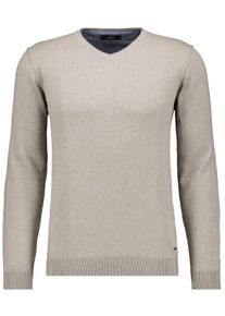 V-Ausschnitt-Pullover Ragman, Herren, Gr. 52, grau (taupe, 850), Strick, 95% Baumwolle 5% Cashmere, V-Ausschnitt, Pullover V-Ausschnitt-Pullover