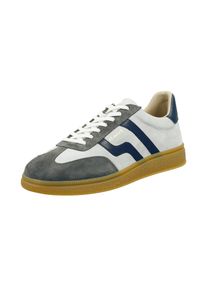 Sneaker Gant "Cuzmo", Herren, Gr. 41, wei&szlig; (grau, wei&szlig; kombiniert), Leder, Veloursleder, kontrastfarbene Details, Schuhe Sneaker, Schn&uuml;rschuh, Retro Sneaker mit Wechselfu&szlig;bett